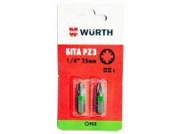 Біта WURTH PZ3 -1/4-L25 мм в блістері (2 шт) (0614176653902)
