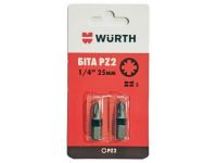 Бита WURTH PZ2 -1/4-L25 мм в блистере (2 шт) (0614176652902)