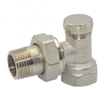 56030404 Кран радіаторний відсікаючий Ø1/2" кутовий PN10 +95°C Idrosanitaria Bonomi