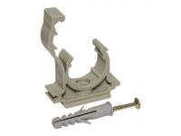 Кліпса одинарна PP з клямкою Ø50 (бежева) з забивним шурупом Capricorn S.A. (9-9741-050-00-01-04)