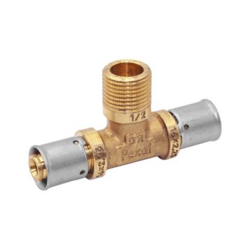 PEXAL BRASS Тройник (пресс) Ø16 (2,25) х 1/2" Из х 16 (2,25) Valsir S.p.A. (VS0131207)
