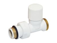 V140611EF Кран відсікаючий прямий БІЛИЙ корпус+штуцер Ø1/2" х 24-19 FIRST Carlo Poletti Srl