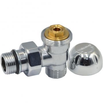 3331C Кран радіаторний відсікаючий хромований Ø1/2" х 1/2" ЗЗ кутовий TIEMME