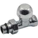 Кран-термостат радиаторный хромированный Ø1/2" ВЗ прямой Tiemme Raccorderie Spa (3305C /3300025)