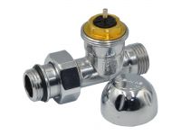 3300C Кран-термостат радиаторный хромированный Ø1/2" х 1/2" ЗЗ прямой TIEMME