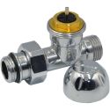 Кран-термостат радиаторный хромированный Ø1/2" х 1/2" ЗЗ прямой TIEMME (3300C / 3300041)
