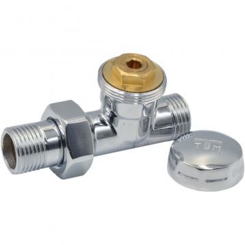 3330C Кран радіаторний відсікаючий хромований Ø1/2" х 1/2" ЗЗ прямий TIEMME