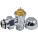 Кран-термостат радіаторний хромований Ø1/2" х 1/2" ЗЗ кутовий TIEMME (3301C / 3300009)