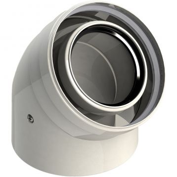 A36106 / A31068 Коліно коаксиальне для конденсаційних котлів Ø80/125 mm - 45°