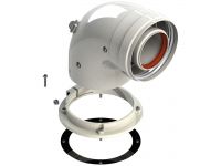коаксиальный колено с фланцем для традиционных котлов d60/100 mm 90 ° с отверстием для теста GROPPALLI S.R.L. (A31969)