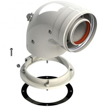 коаксиальный колено с фланцем для традиционных котлов d60/100 mm 90 ° с отверстием для теста GROPPALLI S.R.L. (A31969)