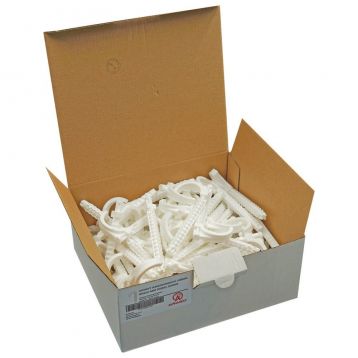 Крюк одинарный Ø10 х 102 mm (труба Ø25 mm) БЕЛЫЙ PP (упаковка 60 шт.) (7-0101-060-01-00)