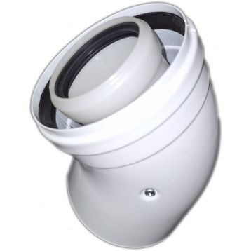 Колено коаксиальное 45 град. для конденсационного котла d60/100 PP-R + FE (TR.6045 С)