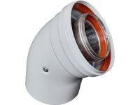 Колено коаксиальное 45 град. для котла d60/100 AL+FE