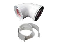 Стартовый угол (установочные) 60/100 для котла Baxi, Westen, Viessmann, Kiturami (в ровень)