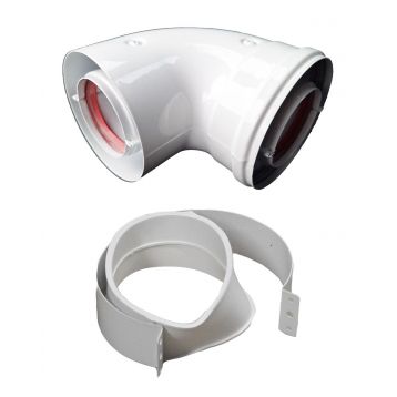 Стартовий кут (установчі) 60/100 для котла Baxi, Westen, Viessmann, Kiturami (в рівень)