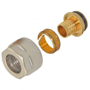 Гайка з ніпелем Ø17 х 2,0 х 3/4" нікель (ПЕ) GENERAL FITTINGS (330080N051720A)