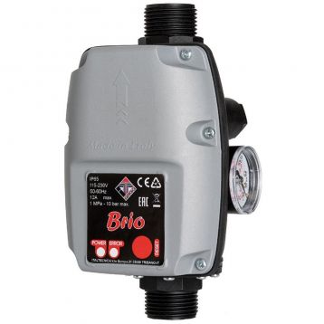 Електронний прилад для контролю за роботою електродвигунів, з манометром BRIO Ø1" Italtecnica (PFL.B2M.00MMAB.10U.08/15)