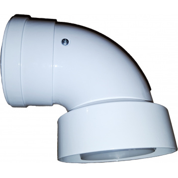 Коліно перехідник коаксиальне 90 градусів для конденсаційного газового котла d80/125 на 60/100 AL + PP-R