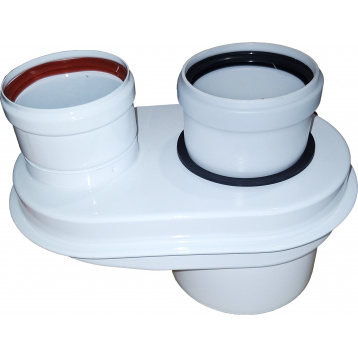 Адаптер (бінокль) перехідник для двотрубної системи для конденсаційного котла 80/125 на 2х80mm PP-R condens (СЕ.00.150 С)