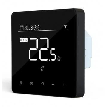 4HEAT Premium HT66 Терморегулятор для електричної чи водяної теплої підлоги WiFi Чорний Сенсорний (4HT.HT66WF.B)