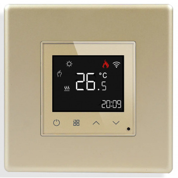 1DAL Терморегулятор для електричної чи водяної теплої підлоги Wi-Fi Золото, Сенсорний (P86-TRWF.GD)