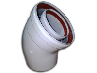 Колено коаксиальное 45 градусов для турбированного газового котла d80/125 (TR12545) - 1