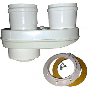 Адаптер для турбованого газового котла (бінокль) перехідник для двотрубної системи з 100/60 на 2х80mm (СЕ.00.150 H)