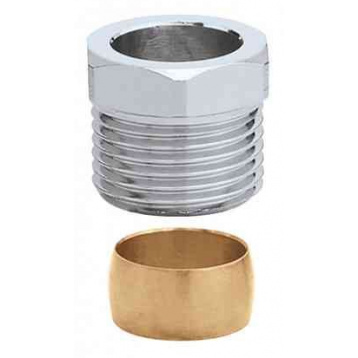 CALEFFI Компрессионный фитинг двухконусный d1/2" x d15 (441415) - 1