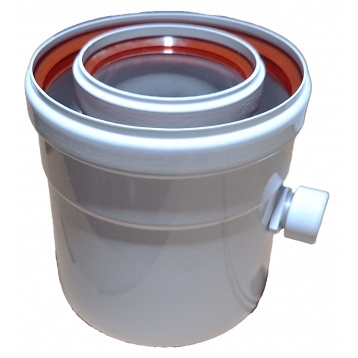 Конденсатовідвідник та конденсатозбірник коаксіальний d80/125 для турбованого газового котла